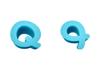 3d rendering Font  Cartoon style lowercase And uppercase Letters