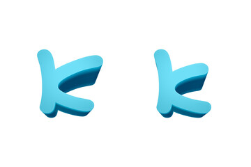 3d rendering Font  Cartoon style lowercase And uppercase Letters