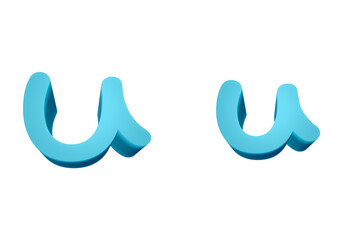 Obraz premium 3d rendering Font Cartoon style lowercase And uppercase Letters