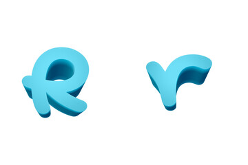3d rendering Font  Cartoon style lowercase And uppercase Letters