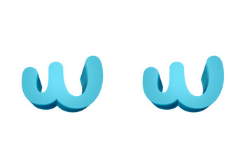 3d rendering Font  Cartoon style lowercase And uppercase Letters