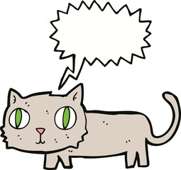 cartoon cat with speech bubble