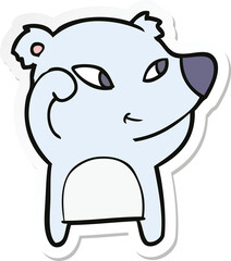 sticker of a cute cartoon bear