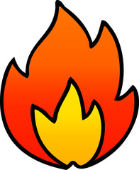 gradient shaded cartoon fire