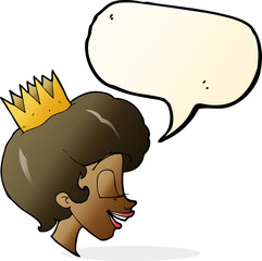 cartoon princess with speech bubble