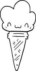 cartoon ice cream with face