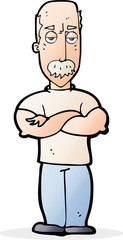 cartoon angry man with mustache