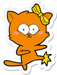 sticker of a cartoon cat