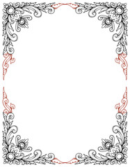 vector classic luxury floral ink frame illustration 