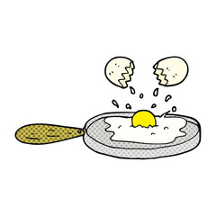 frying cartoon egg