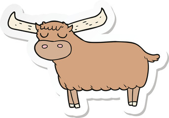 sticker of a cartoon bull