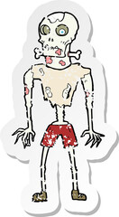 retro distressed sticker of a cartoon zombie
