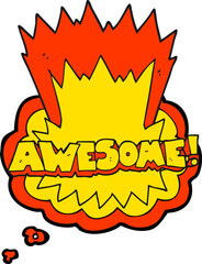 awesome thought bubble cartoon shout