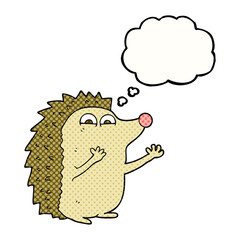 thought bubble cartoon cute hedgehog