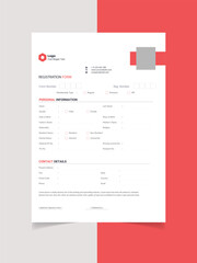 Modern Registration resume template
Form	
