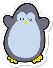 sticker of a cartoon penguin