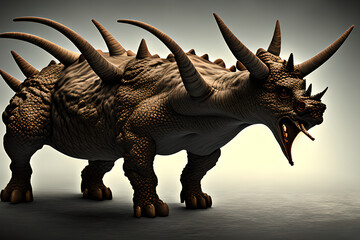 Fototapeta premium Styracosaurus Dinosaur, Generative AI Illustration