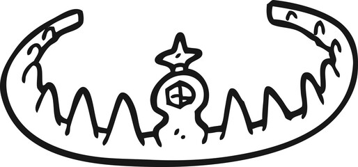 black and white cartoon tiara