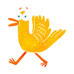 retro cartoon flapping duck