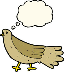 cartoon bird with thought bubble