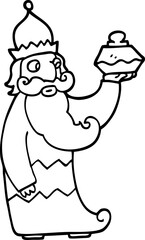 one of the three wise men black and white cartoon