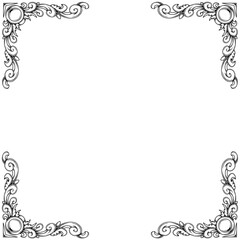 vector classic luxury floral ink frame illustration 