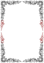 vector classic luxury floral ink frame illustration 