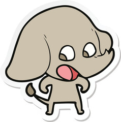 sticker of a cute cartoon elephant