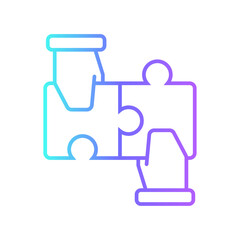 puzzle business icon with black outline style. business, vector, group, icon, set, symbol, people. Vector illustration