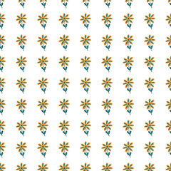 Hand drawn floral wallpaper. Cute flower seamless pattern. Naive art style.