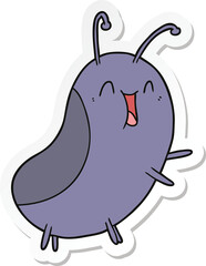 sticker of a cartoon happy bug