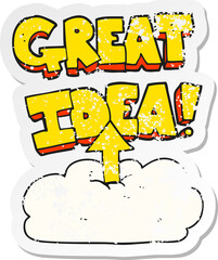 retro distressed sticker of a cartoon upload to the cloud