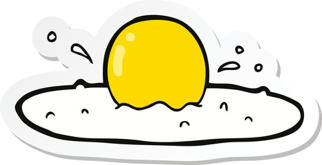 sticker of a cartoon fried egg