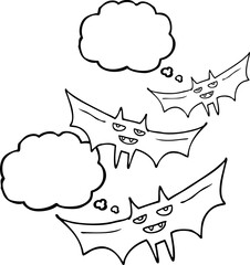 thought bubble cartoon halloween bat