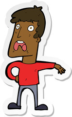 sticker of a cartoon complaining man