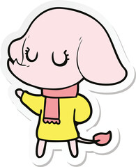 sticker of a cute cartoon elephant