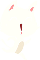 happy flat color style cartoon cat