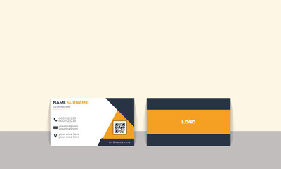 New creative business card template. double sided creative corporate business card layout. vector illustrator simple and unique corporate business card design. QR code . Unique and minimalist card