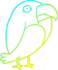 cold gradient line drawing cartoon crow