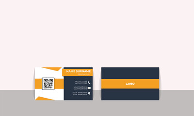 New creative business card template. double sided creative corporate business card layout. vector illustrator simple and unique corporate business card design. QR code . Unique and minimalist card