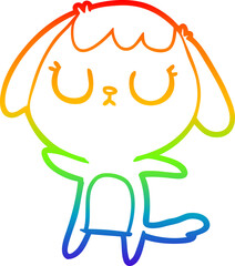 rainbow gradient line drawing cute cartoon dog