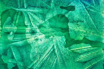 Frozen Ice with colors pigments grunge background texture