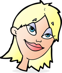 cartoon happy woman
