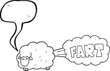 speech bubble cartoon farting sheep