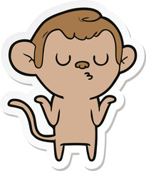 sticker of a cartoon monkey
