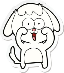 sticker of a cute cartoon dog