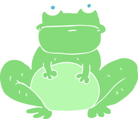 flat color illustration of a cartoon frog