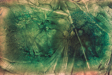 Frozen Ice with colors pigments grunge background texture