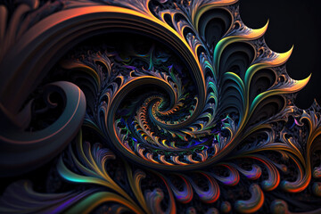Abstract Rainbow 3D Background. AI-Generated