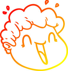warm gradient line drawing cartoon male face